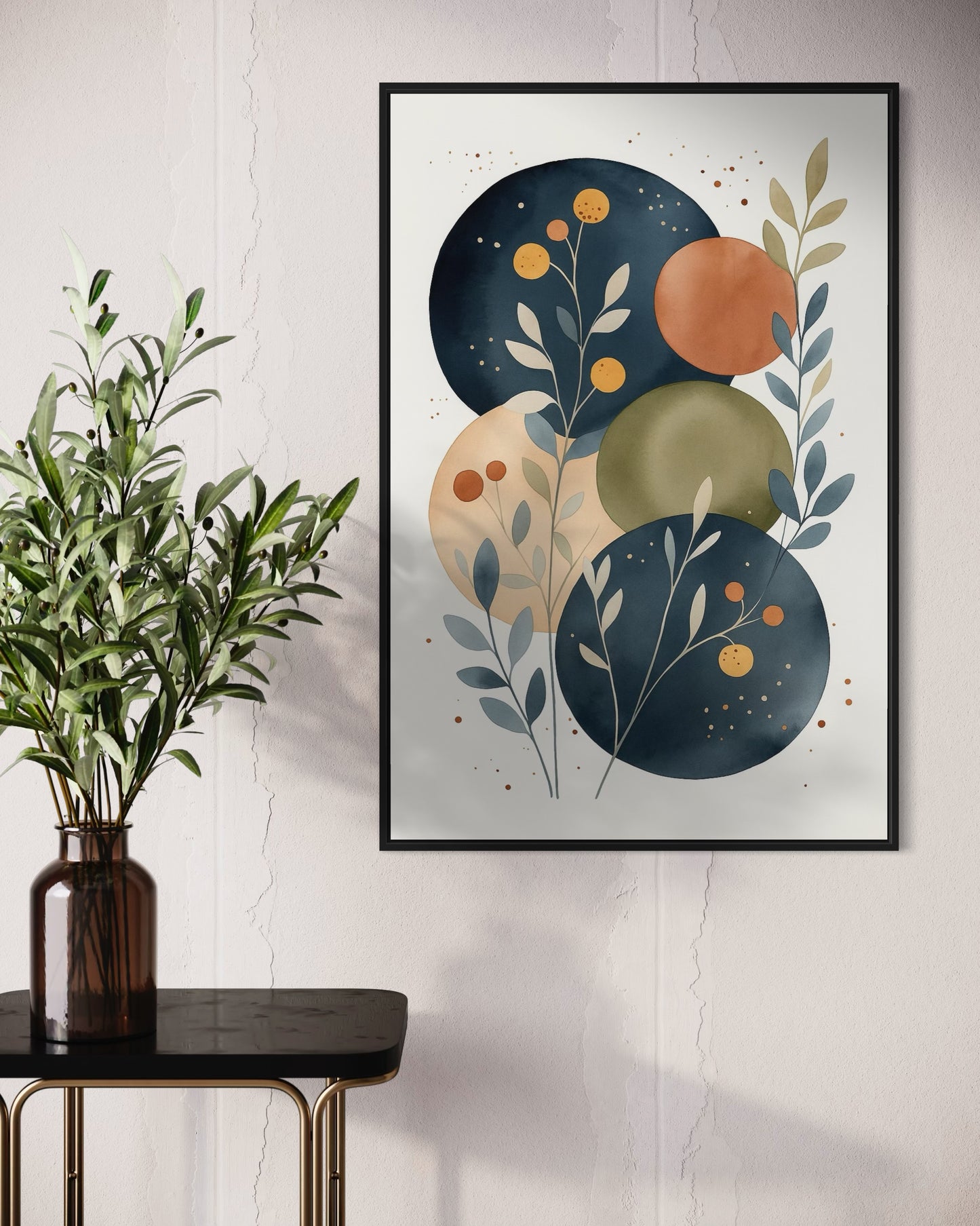Abstract Botanical Wall Decor | Modern Boho Decor | 2:3 Ratio Digital Download