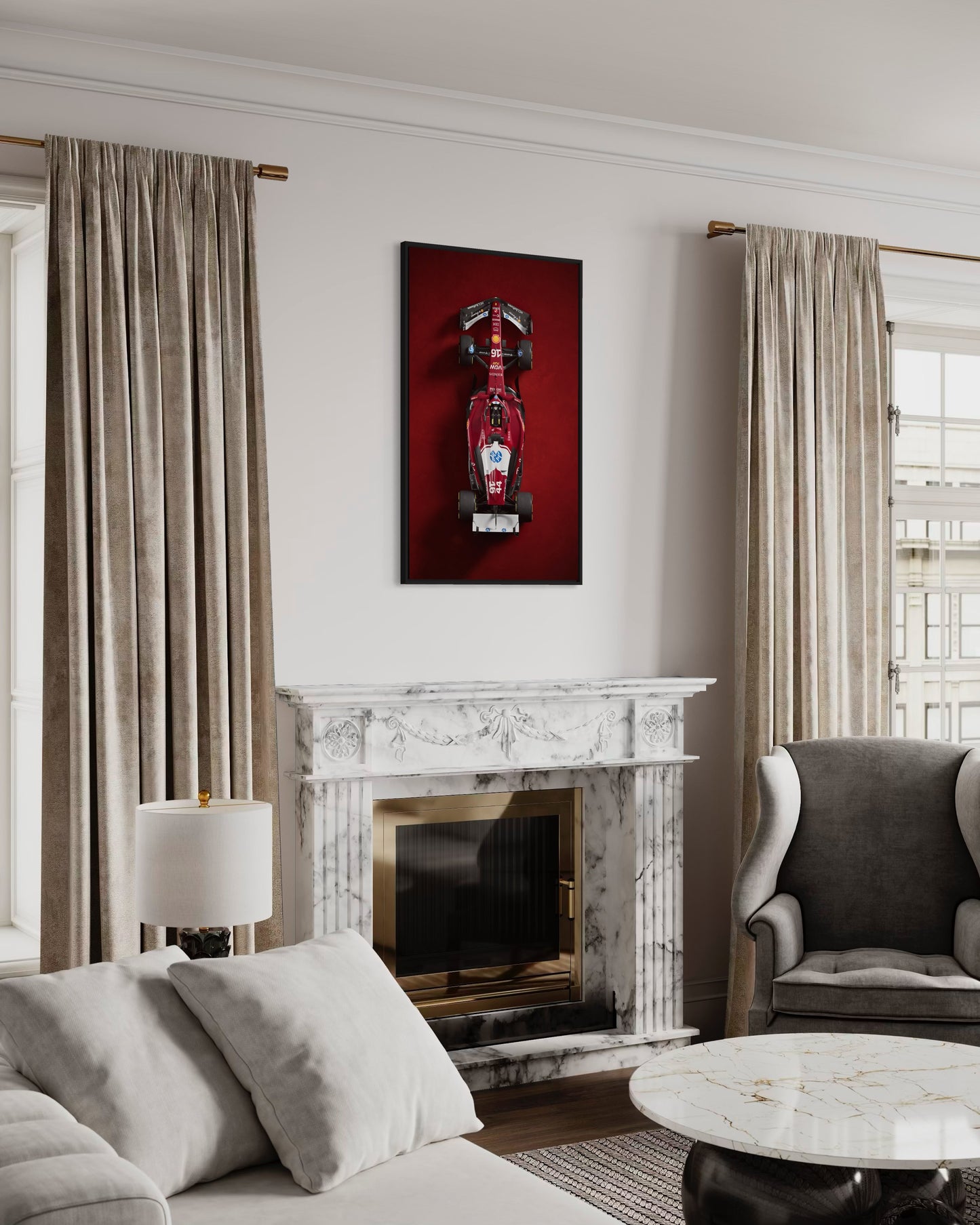 F1 Ferrari Car Wall Art | Racing Sports Car Printable Digital Download | Modern Motorsport Poster | Instant PDF