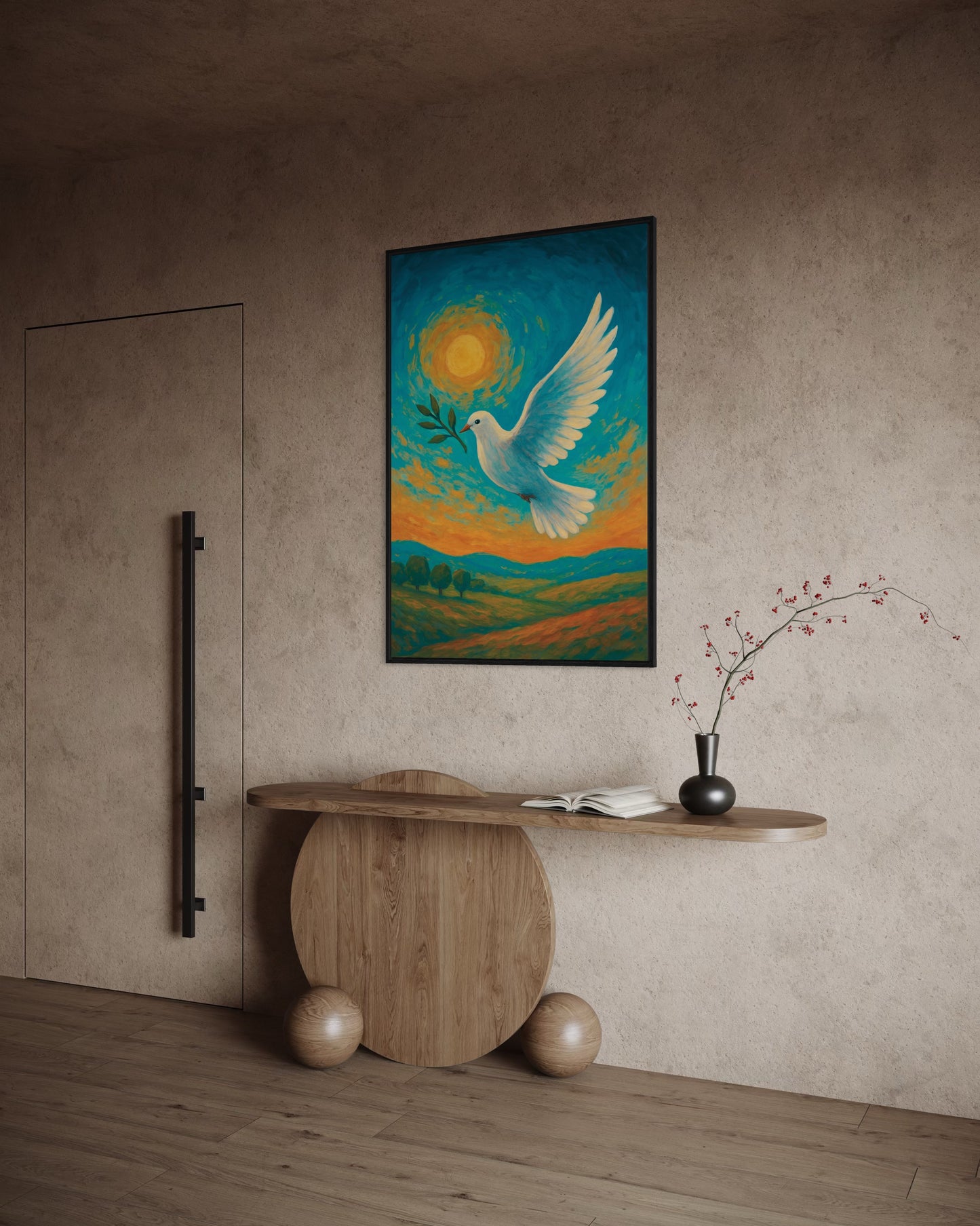 Peace Dove Printable Wall Art | Inspirational Sky & Sun Decor | 2:3 Ratio Digital Download