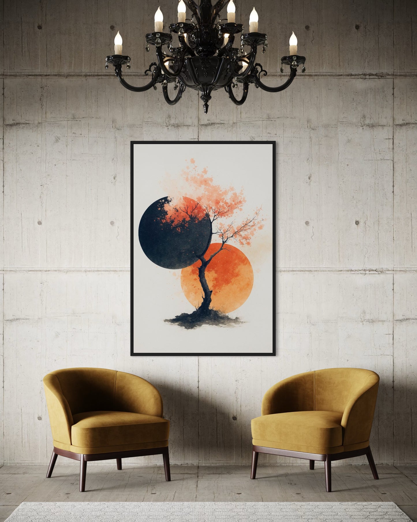 Abstract Cherry Blossom Tree | Modern Japanese Style Wall Art | 2:3 Digital Print PDF