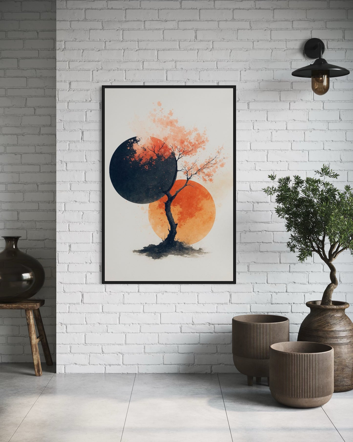 Abstract Cherry Blossom Tree | Modern Japanese Style Wall Art | 2:3 Digital Print PDF