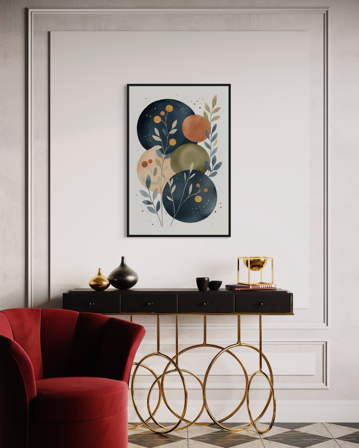Abstract Botanical Wall Decor | Modern Boho Decor | 2:3 Ratio Digital Download
