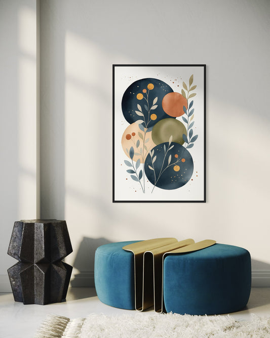 Abstract Botanical Wall Decor | Modern Boho Decor | 2:3 Ratio Digital Download