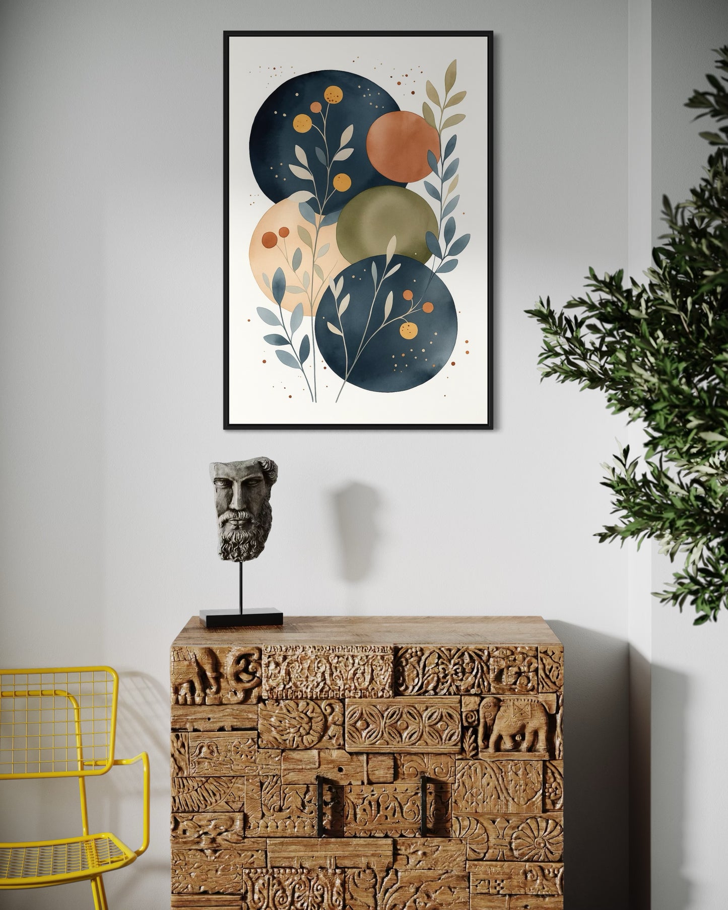 Abstract Botanical Wall Decor | Modern Boho Decor | 2:3 Ratio Digital Download