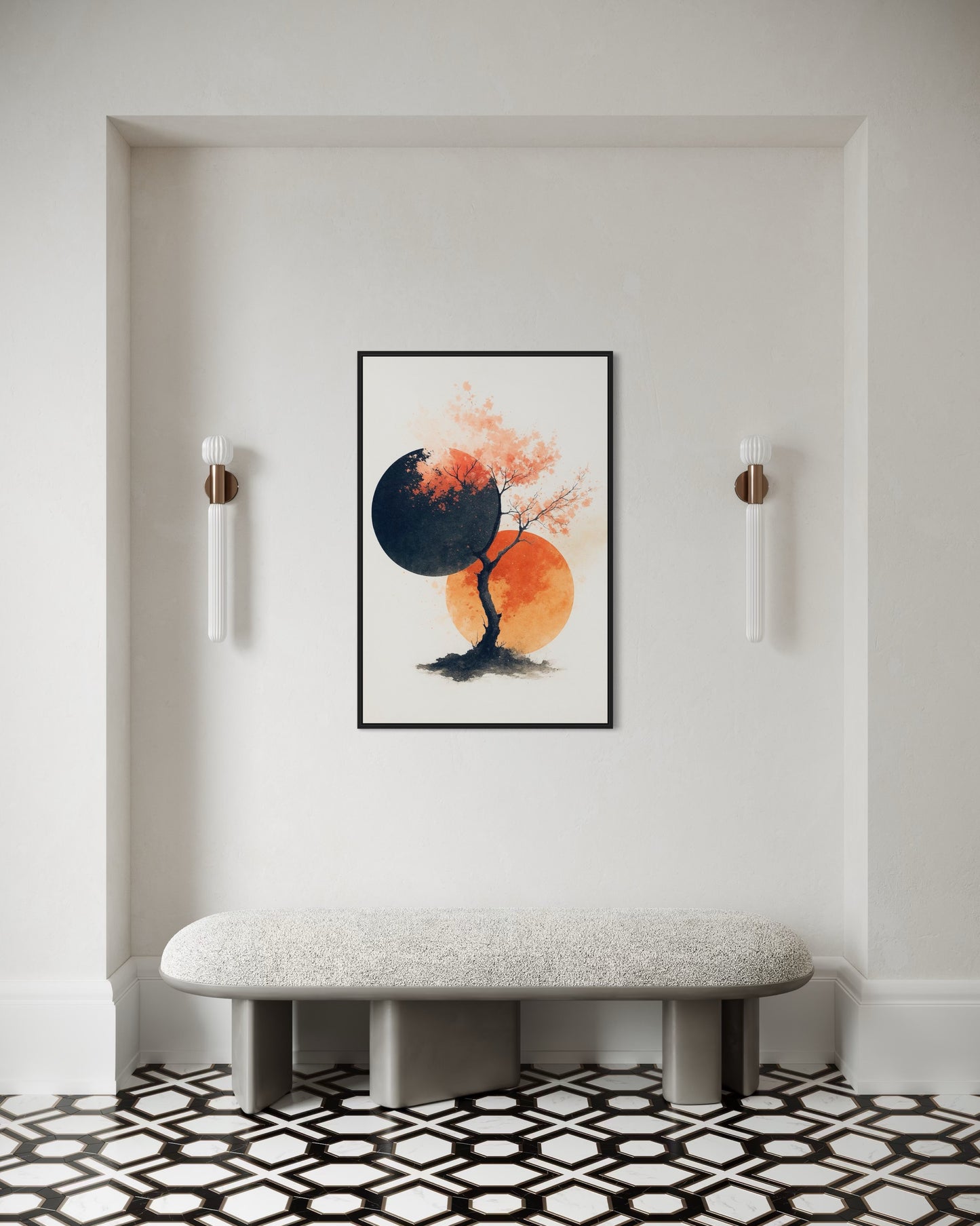 Abstract Cherry Blossom Tree | Modern Japanese Style Wall Art | 2:3 Digital Print PDF