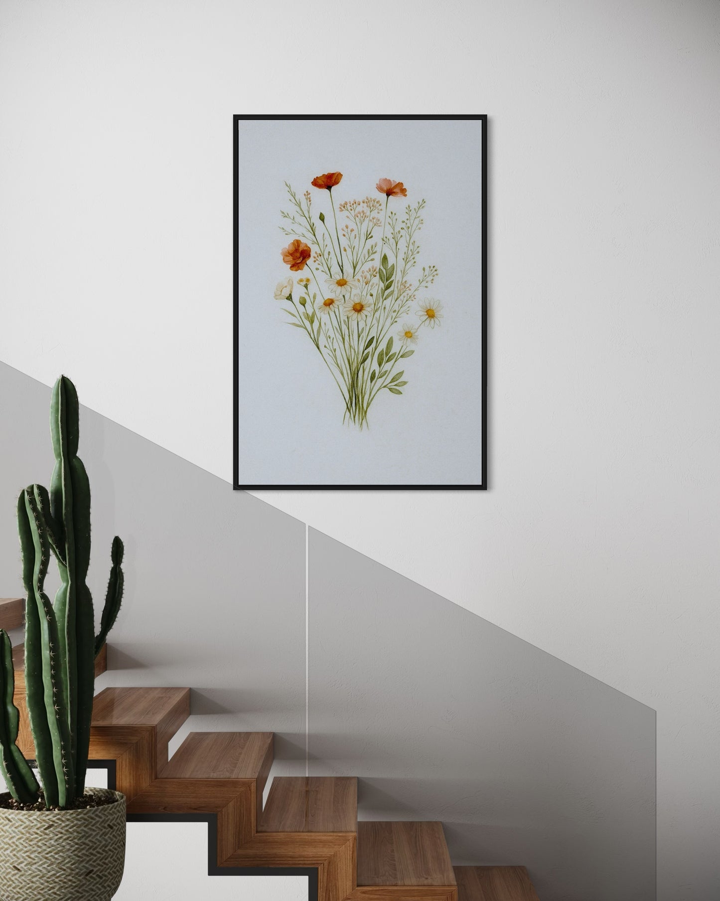 Wildflower Bouquet Printable Wall Art | Botanical Watercolor Digital Download | Minimalist Floral Home Decor
