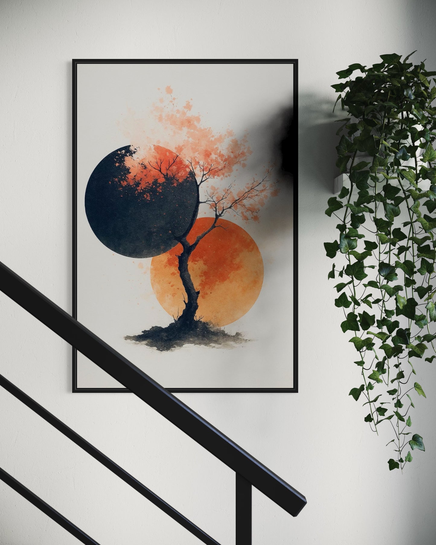 Abstract Cherry Blossom Tree | Modern Japanese Style Wall Art | 2:3 Digital Print PDF