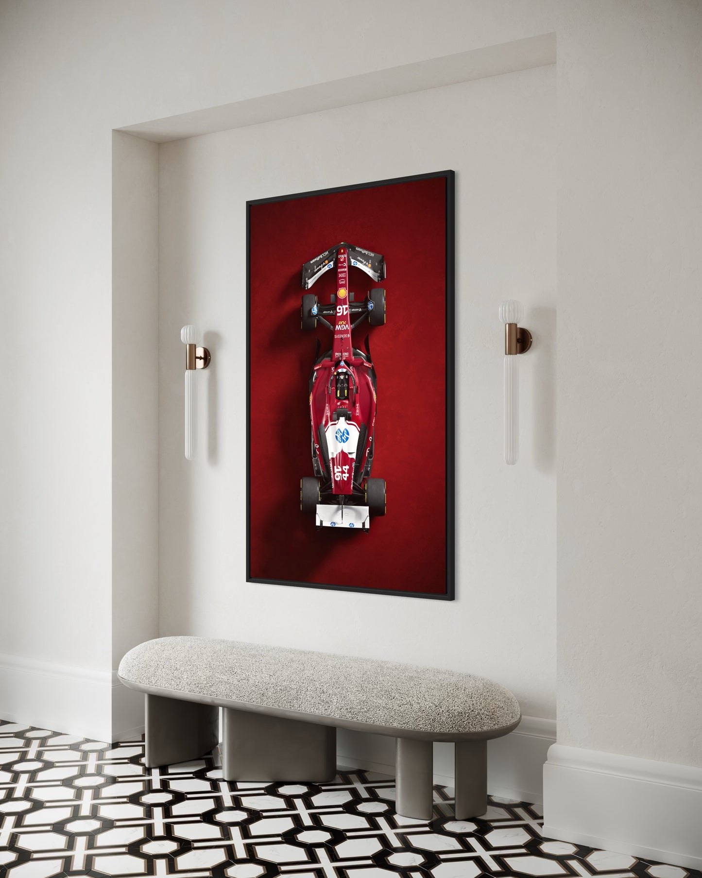 F1 Ferrari Car Wall Art | Racing Sports Car Printable Digital Download | Modern Motorsport Poster | Instant PDF